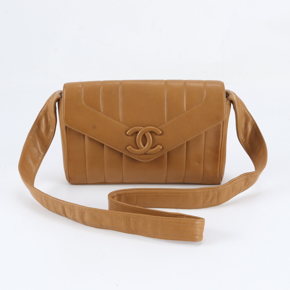 Chanel Mademoiselle Lambskin Leather Shoulder Bag, Brown, with Serial Number ...